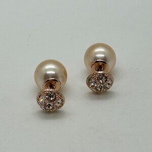 Touchstone Crystal by Swarovski Flipside Earrings Blush Pearl Pave 1182E